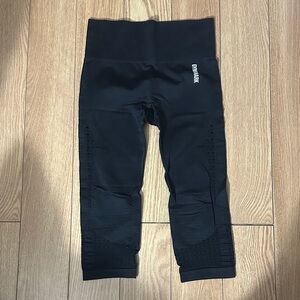 Gymshark Black Leggings with Textured Design